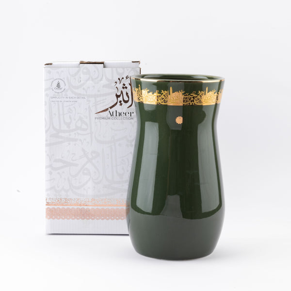 Large Flower Vase From أ¶Ather - Olive + Gold