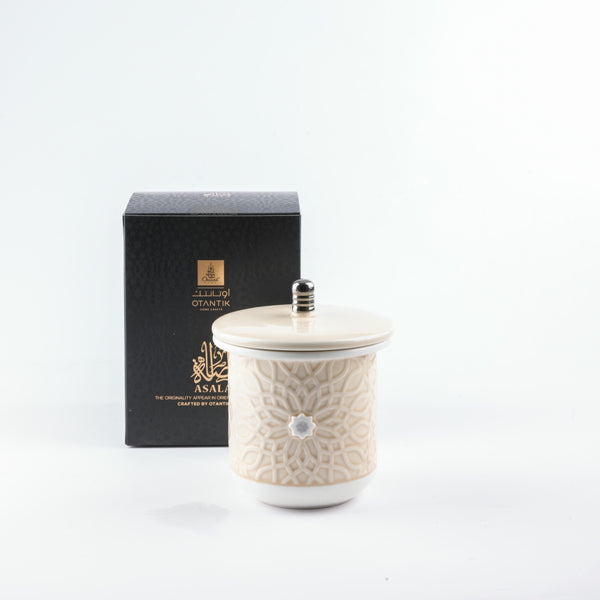 Small Scented Candle From Asalah - Creamy + Silver