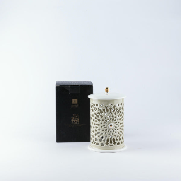 Small Electronic Candle From Asalah - Beige + Gold