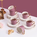 Tea Porcelain Set 12 Pcs From Joud -Purple