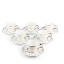 Tea Porcelain Set 12 Pcs From Harir -Grey