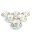 Tea Porcelain Set 12 Pcs From Harir -Green