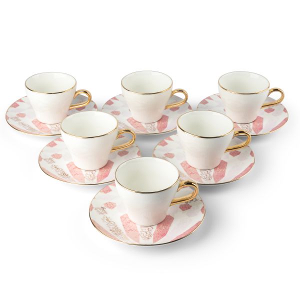 Tea Porcelain Set 12 Pcs From Amal -Pink
