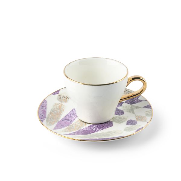 Tea Porcelain Set 12 Pcs From Amal -Purple