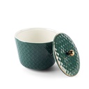 Medium Porcelain vase With Cover From Rattan - Green