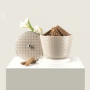 Large Porcelain vase with Cover From Rattan - Beige