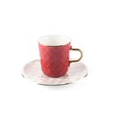 Porcelain Tea Sets For One Person From Rattan - Red