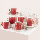 Porcelain Tea Sets For One Person From Rattan - Red