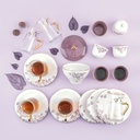 19pcs tea set ( 6 glass 6saucer 6 cawa 1 sugor) - purple+gold   