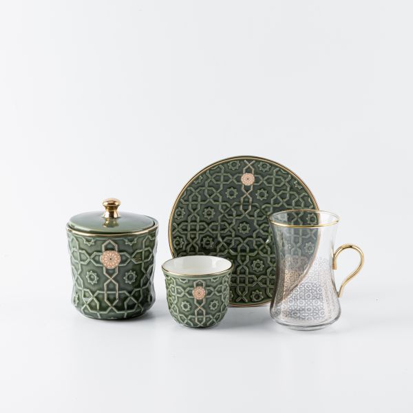 Tea And Arabic Coffee Set From Rossete - Green