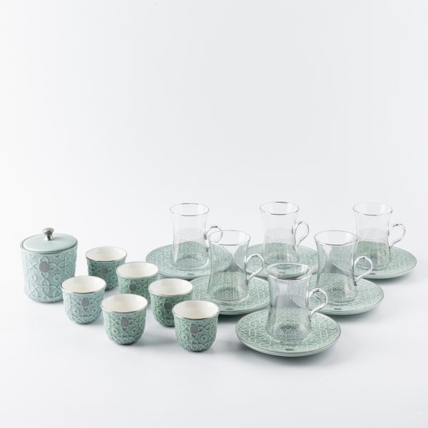 Tea And Arabic Coffee Set From Rossete - Blue