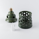 Large electronic Candle From Rosette - Green