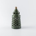 Medium electronic Candle From Rosette - Green