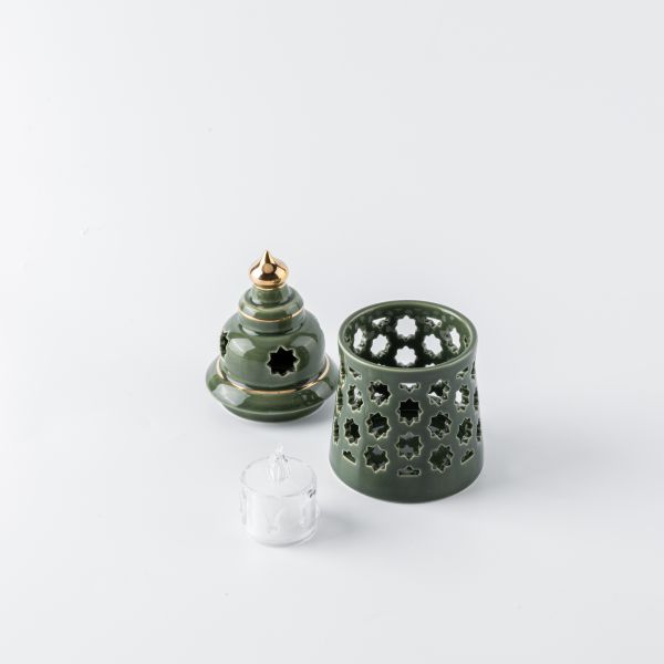 Small electronic Candle From Rosette - Green