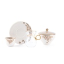 19pcs tea set ( 6 glass 6saucer 6 cawa 1 sugor) - beige w gold   