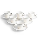 Tea Porcelain Set 12 Pcs From Crown - Silver