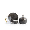 Tea And Arabic Coffee Set 19Pcs From Crown - Black