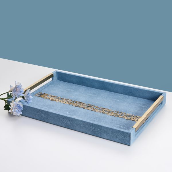  Leather Tray From Joud - Blue