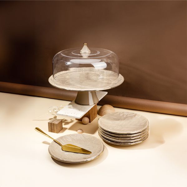 Cake Serving Set 9 Pcs From Diwan -  Coffee