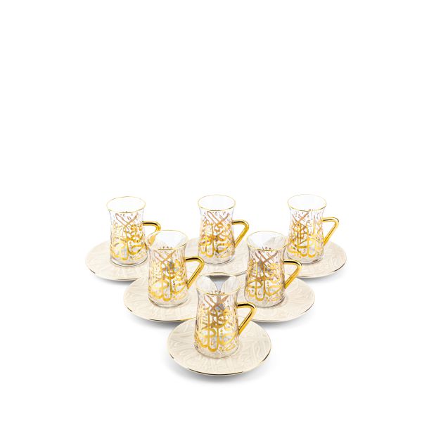 Tea Glass Set 12 Pcs From Diwan -  Beige