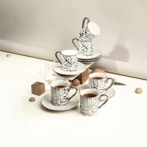 Porcelain Tea Cups 12 pcs From Diwan -  Pearl