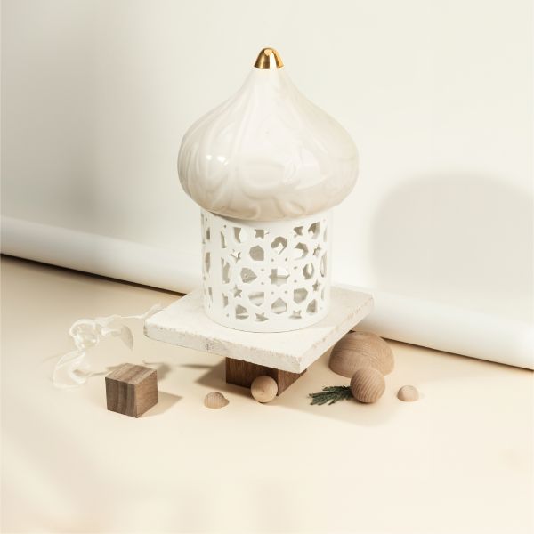 Large Electronic Candle From Diwan -  Beige