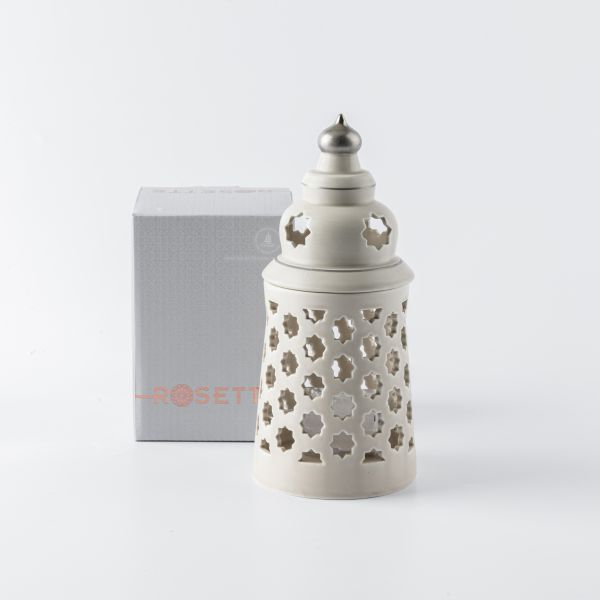 Medium electronic Candle From Rosette - Beige