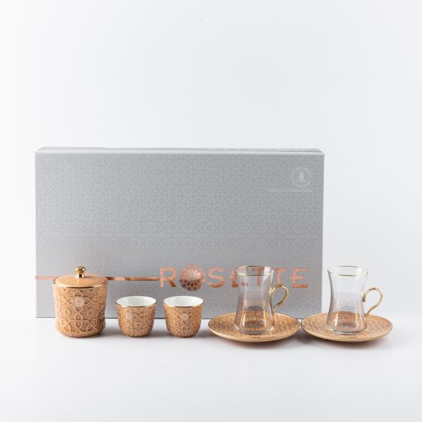 Tea And Arabic Coffee Set From Rosette - Orange