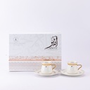 Turkish Coffee Set From Ather - White + Gold