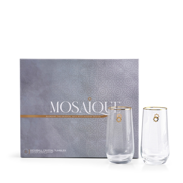 Glass Cups 6 Pcs From Mosaique - Transparent