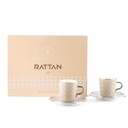 Porcelain Tea Sets For One Person From Rattan - Beige