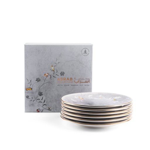 [ET1931] Serving Plates 6 Pcs From Asrab - Grey