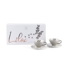 Tea Porcelain Set 12 Pcs From Lilac - Grey