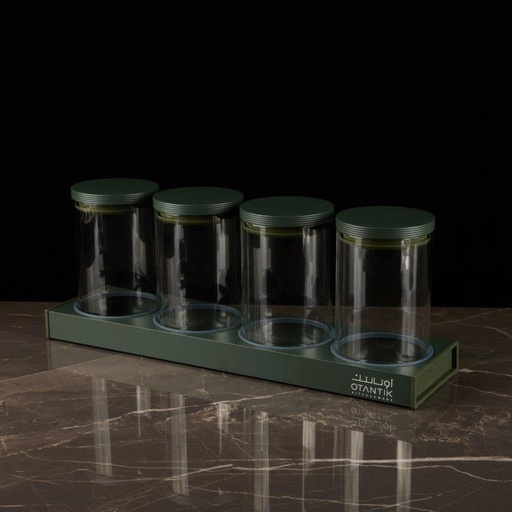 [AM1129] Luxury Canister Set 5Pcs From Majlis - Green