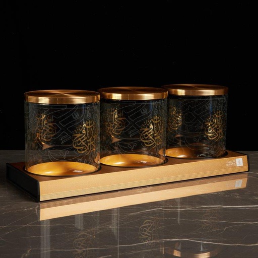 [AM1131] Luxury Canister Set 4Pcs From Zuwar - Gold