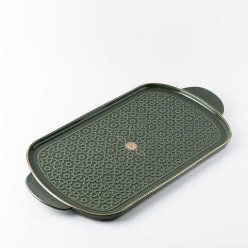 [ET2232] Serving Tray From Rosette - Green