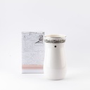 Medium Flower Vase From Ather - White + silver