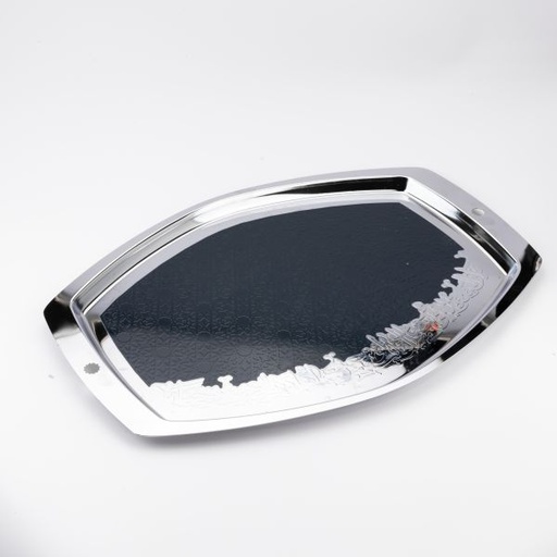 [TH0051] Serving Tray From Ather - Blue + Sliver