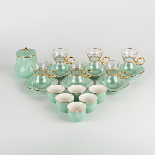 Teal - Tea Glass And Coffee Sets From Waves