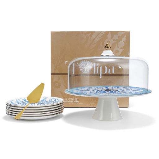 [GY1258] Cake Serving Set 9Pcs From Tolipa - Blue