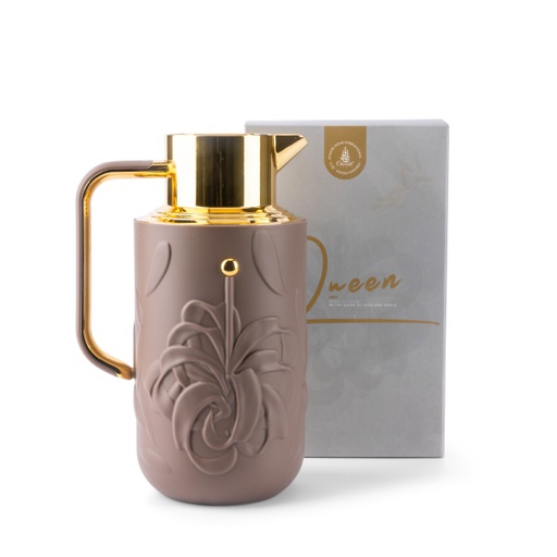 [JG1142] Vacuum Flask For Tea And Coffee From Queen - Brown