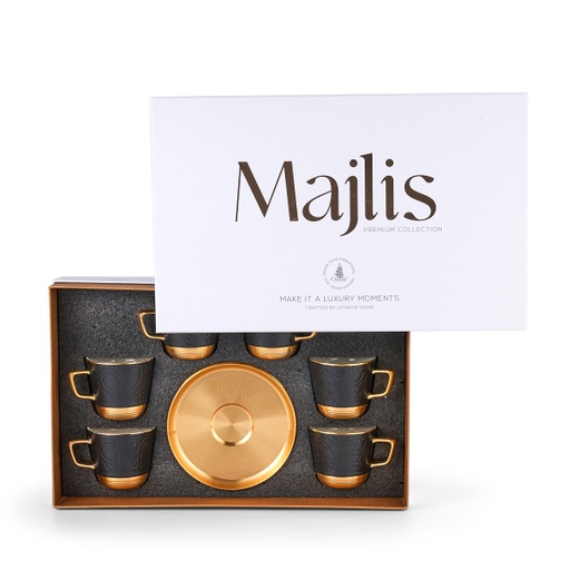 [AM1009] Tea Porcelain Set 12 Pcs From Majlis - Black