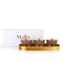 Sweet Bowls Set With Porcelain Tray 7 Pcs From Majlis - Brown