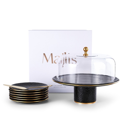 [AM1046] Cake  Serving Set 9Pcs From Majlis - Black