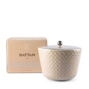 Large Porcelain vase with Cover From Rattan - Beige