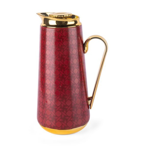 [KP1003] Vacuum Flask For Tea And Coffee From Rattan - Red